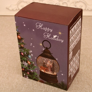 Exquisite packaging for Christmas wind lantern music box with rotating ferris wheel features