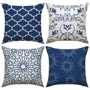 Linen Decorative Pillow Cover Breathable Cushion Case Moroccan Mandala Geometric Print Sofa Home Decor Nordic Style