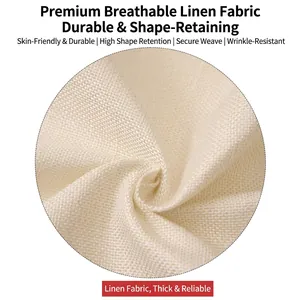 Breathable linen throw pillow cover with natural woven texture and durable fabric