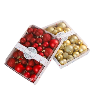 42Pcs Red and Gold Christmas Ball Ornaments Set with Glitter and Matte Finishes