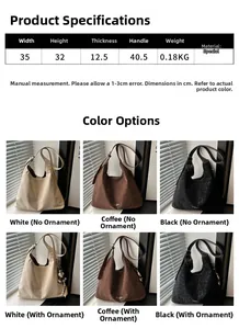 Detailed size chart for retro leopard print tote bag with 35cm width and 32cm height