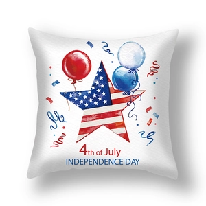 Detail of 4th of July Independence Day pillowcase with stars and balloon design