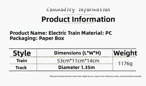 Detailed specifications of the 1.35m electric Christmas train set with PC track layout