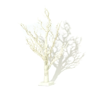 65cm white LED PVC Christmas tree with square base for festive tabletop decoration