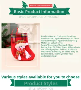 Detailed view of red velvet Christmas stocking with snowman design and 16x12cm dimensions