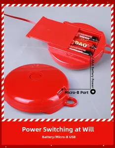 Detailed view of the dual power supply system for the LED Christmas wreath with USB port