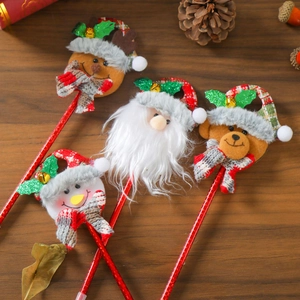 Christmas ballpoint pens set with Santa, reindeer, bear, and snowman cartoon characters