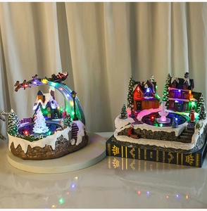Luminous Christmas music box with fountain and colorful LED lights holiday decoration