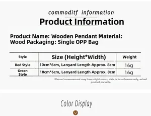 Detailed technical specifications for wooden Christmas gnome pendants with dimensions and weight
