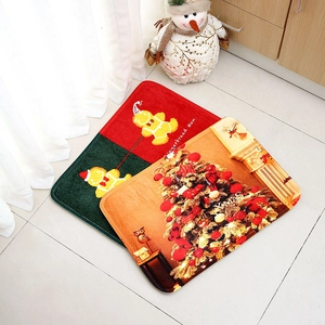 Christmas non-slip mats with gingerbread man and xmas tree designs for home decor