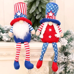 Gnomes en Peluche Patriotiques Jour de l'Indépendance Décoration Drapeau Américain Ornement de Bureau Décoration de Maison Accessoire Festif