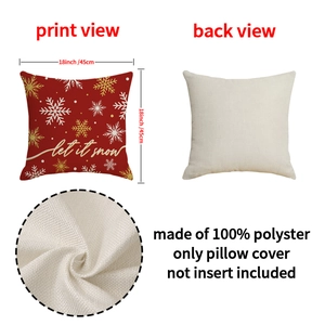 Christmas snowflake print throw pillow cover 18x18 inch red festive holiday home decor
