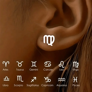 Zodiac Constellation Stud Earrings Minimalist Stainless Steel Jewelry With 925 Sterling Silver Earring Post Astro Fashion For Women Men