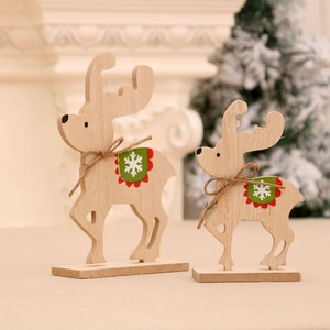 Addobbo Natalizio Renna di Legno Ornamenti da Tavolo Stile Nordico Assemblaggio Fai-da-te Decorazione Cervo per Casa Vetrine Regalo Festa Natale