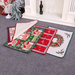 Lot de paillassons de Noël avec motifs Père Noël et envers antidérapant en caoutchouc