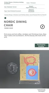 DIY Christmas pendant kit with 10.3cm wood frame, clear globe and red ribbon