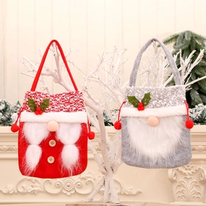 Christmas Gnome Gift Bags Flannel Felt Drawstring Handle Candy Apple Packaging Swedish Tomte Festive Decoration Holiday