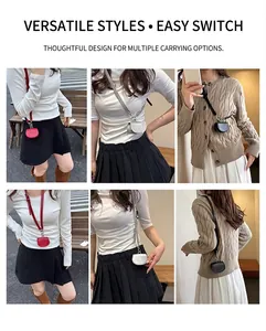 Mini crossbody saddle bag for girls in red, silver and black with adjustable straps