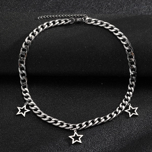 Collana Con Pendente A Stella Cava Acciaio Inossidabile Catena Cubana Hip Hop Streetwear Gioielli Uomo Donna Regolabile