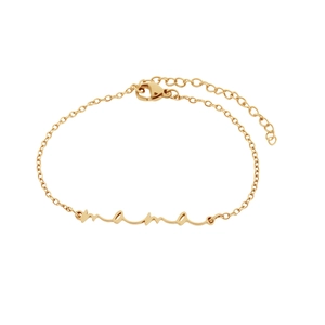 Bracelet élégant en acier inoxydable doré avec pendentif mama et chaîne ajustable