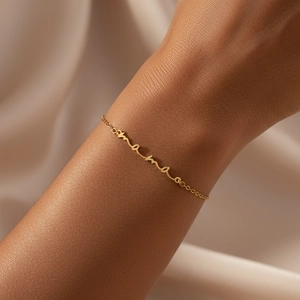 Bracelet En Acier Inoxydable Minimaliste Avec Pendentif Lettre Mama Chaîne Réglable Bijoux De Mode Pour Femmes