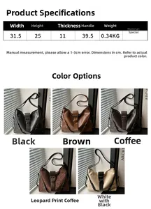 Detailed size chart and multi-color options for the vintage oversized tote bag