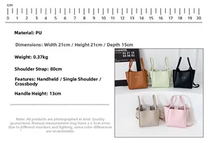Details zur PU-Handtasche 21x21x15cm mit verschiedenen Farboptionen und Abmessungen