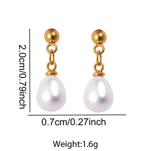 Tableau des tailles détaillé montrant la longueur de 2,0 cm des boucles d'oreilles perles