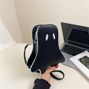 Ghost Shaped Crossbody Bag Cute Cartoon PU Leather Halloween Small Shoulder Bag For Women