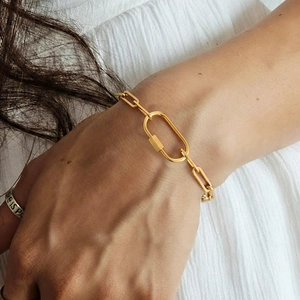 Paperclip Ketting Armband Roestvrij Staal Karabijnsluiting Geometrische Minimalistische Mode Sieraden Voor Dames En Heren