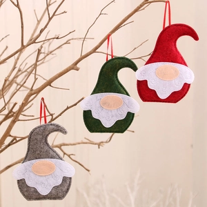 Ornements Suspendus en Feutre de Gnome de Noël Nordique Pendentif en Peluche de Père Noël pour Sapin de Noël Décoration de Maison