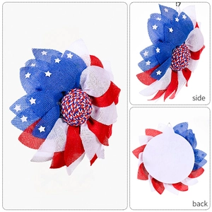 Detailed views showing the front, side, and back of the patriotic American flag wreath
