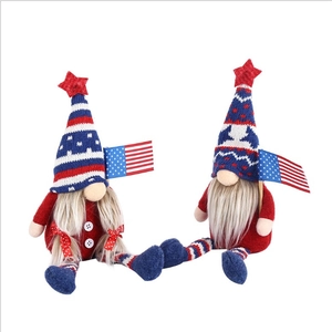 Gnomos Patrióticos del Día de la Independencia Decoraciones de Peluche Gnomo del Cuatro de Julio Con Bandera De EE. UU. Hogar