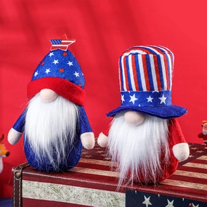Patriotic Independence Day Gnomes Decorations Red White Blue American Flag Star Stripes Fabric Felt Gnome Plush Ornaments For Home