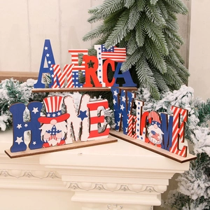 Décor patriotique USA avec nain et rayures étoilées du drapeau américain