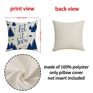 Christmas cushion cover with let it snow print, polar bear design, 18x18 inches polyester