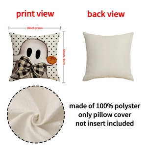 Halloween pumpkin ghost pillow cover 18x18 inch 100% polyester decorative cushion case
