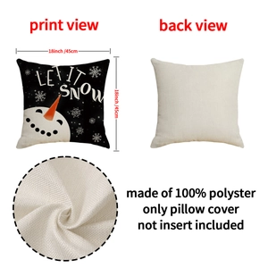 Housse de coussin Noël moderne 45cm motif bonhomme de neige décoration fête pour canapé