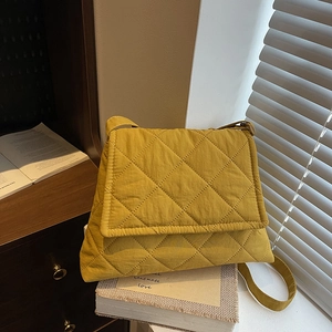 Quilted Diamond Lattice Crossbody Bag Waterproof Oxford Cloth Large Capacity Casual Flap Shoulder Bag For Women