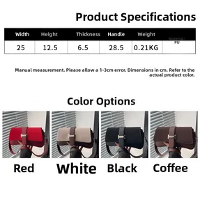 Detaillierte Größentabelle und Mehrfarbenansicht der minimalistischen PU-Schultertasche
