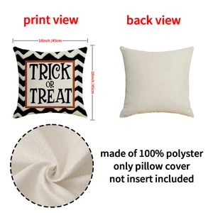 Federa per cuscino Halloween Trick or Treat 45x45 cm in poliestere per decoro divano
