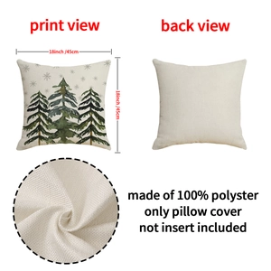 Set of 4 Christmas tree throw pillow covers 18x18 inch for holiday sofa decoration