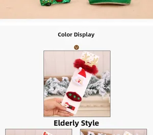 Detailed view of Christmas hair clips featuring Santa Claus and reindeer antler designs