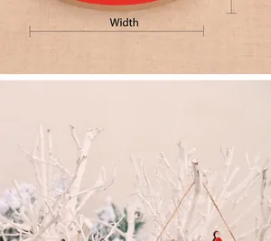 Detailed view of red wooden Christmas ornament diameter measurement in festive setting