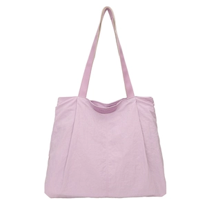 Minimalist light purple canvas tote bag with large capacity and Tide Coco branding
