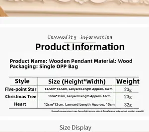 Spécifications de taille pour les ornements suspendus 3D noir et or pour sapin de Noël