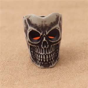 Gothic skull LED candle light with aged bone texture for Halloween party decoration