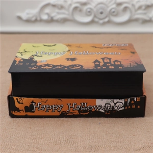 12-piece Halloween gift box with orange pumpkin, bats, and ghost illustrations for party decor