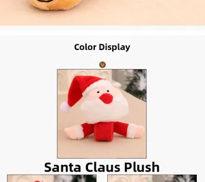 Detail view of Santa Claus plush slap bracelet for Christmas holiday decorations