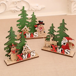 DIY wooden Christmas puzzle ornaments with Snowman, Santa and Reindeer designs for holiday decor